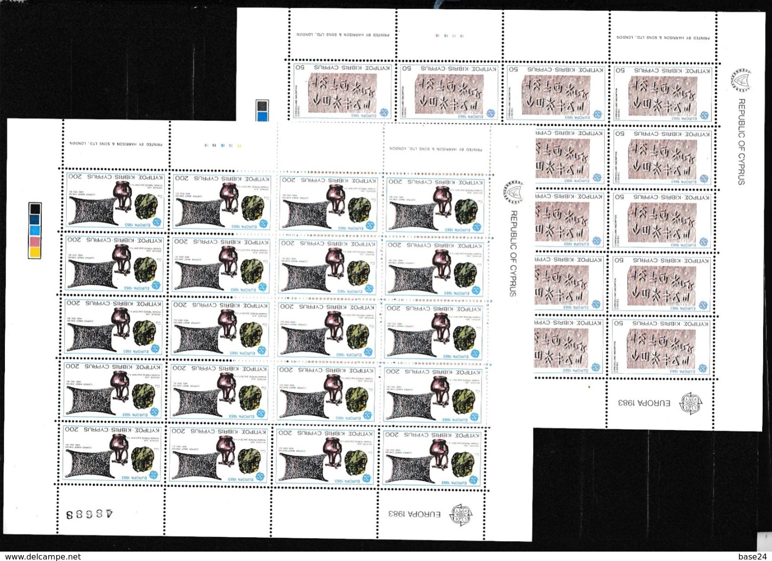 1983 Cipro Cyprus EUROPA CEPT EUROPE 20 Serie Di 2v. In Minifogli MNH** 2 Minisheets - 1983