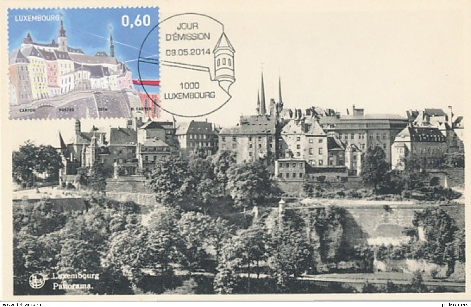 D38003 CARTE MAXIMUM CARD TRIPLE 2014 LUXEMBOURG - PANORAMA LUXEMBOURG CITY CP VINTAGE ORIGINAL - Otros & Sin Clasificación