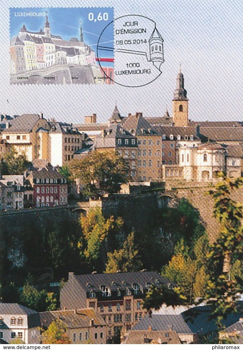 D38004 CARTE MAXIMUM CARD TRIPLE 2014 LUXEMBOURG - PANORAMA LUXEMBOURG CITY CP ORIGINAL - Otros & Sin Clasificación
