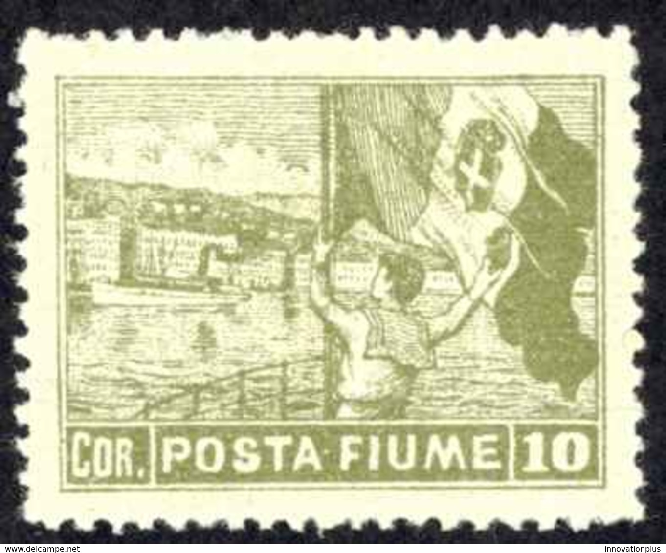 Fiume Sc# 43a Used 1919 15f On 10f Hungary Overprint On Savings Bank Stamp - Fiume