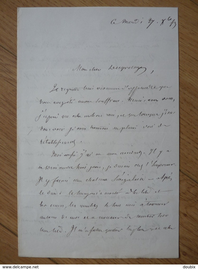 Narcisse VIEILLARD (1797-1857) Précepteur Frère Napoleon III. Député CARENTAN (Manche) AUTOGRAPHE - Autres & Non Classés