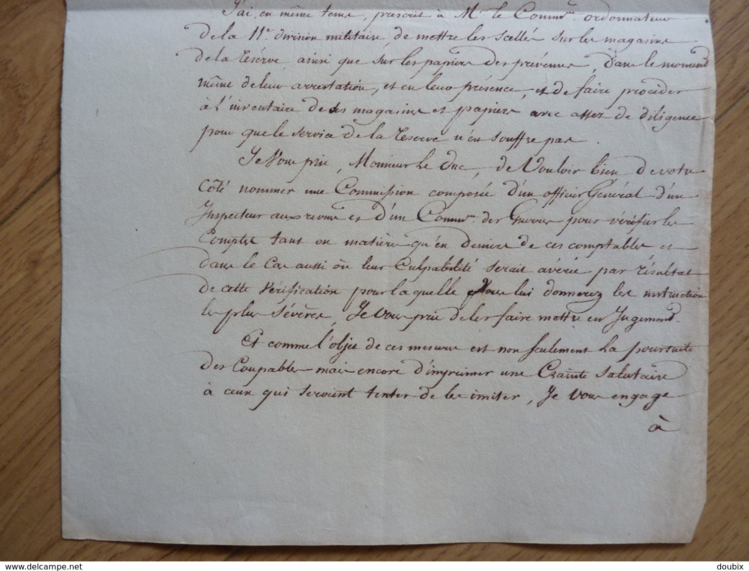 General EMPIRE (1813) Honoré GAZAN (1765-1845) VOLS Garde Magasins Réserve BAYONNE. AUTOGRAPHE