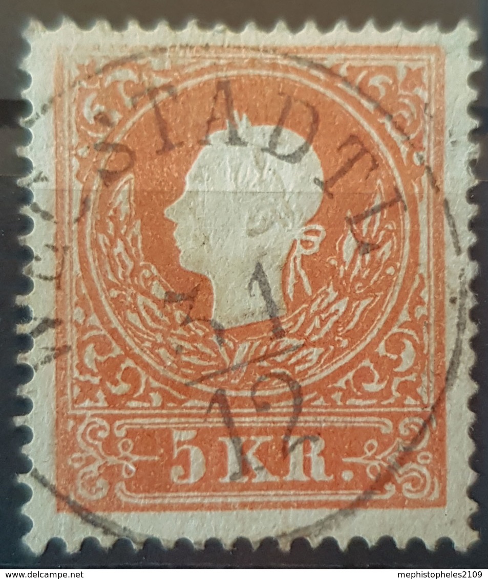 AUSTRIA 1858 - Canceled - ANK 13II - 5K - Oblitérés