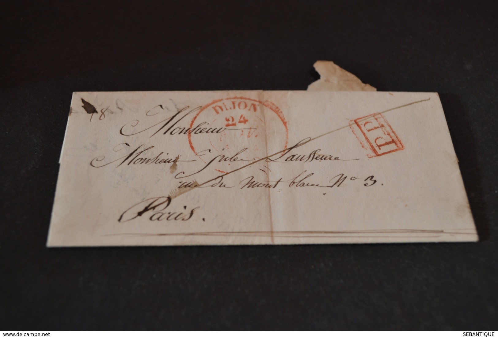 Lettre 1842 Cachet Rouge Dijon Pour Paris - 1801-1848: Précurseurs XIX