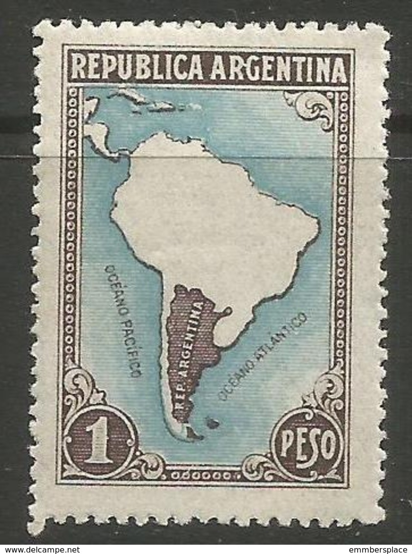 Argentina - 1945 South America Map 1p MNH **     Sc 536 - Unused Stamps