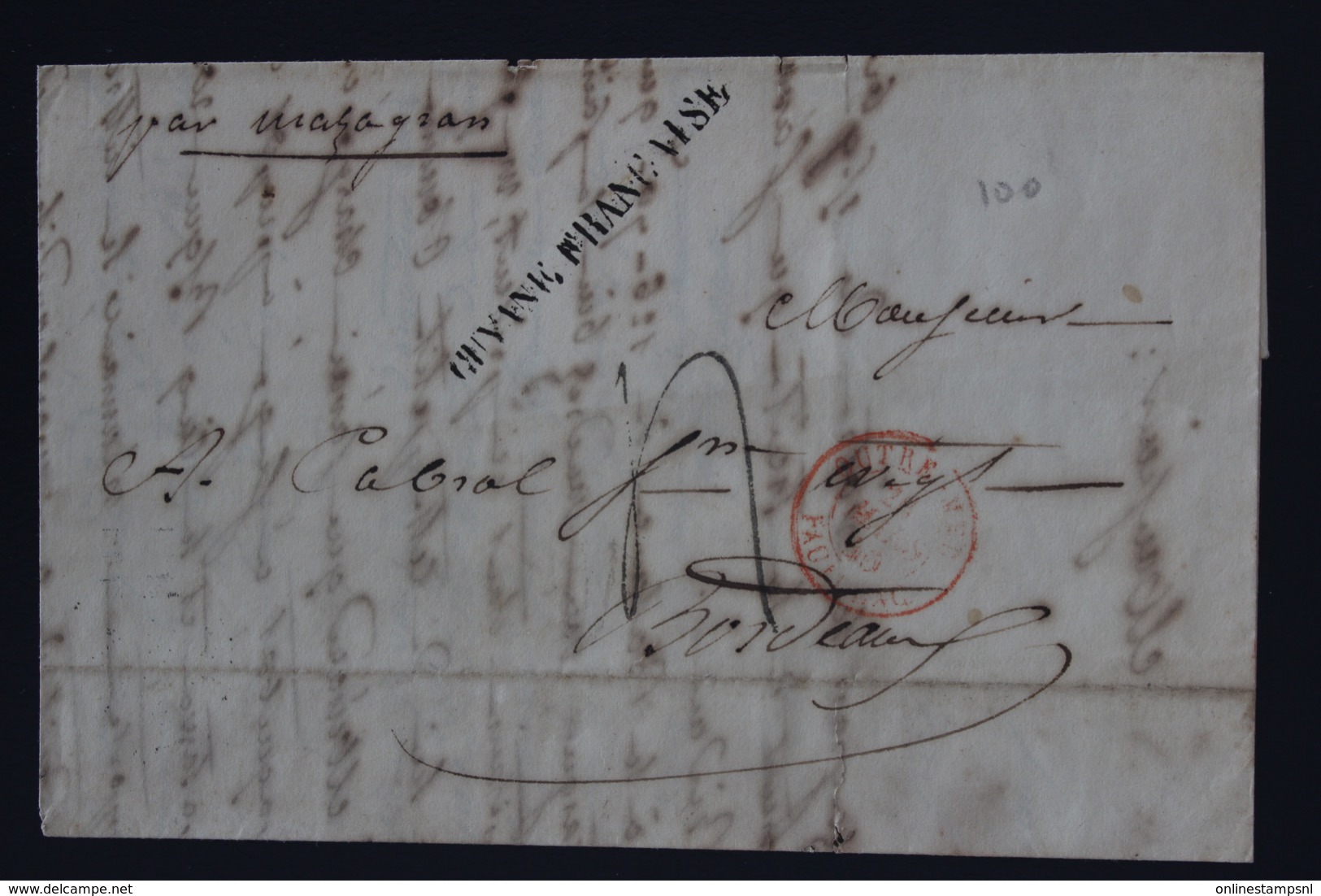 Guyane Letter 1846 -> Bordeaux - Lettres & Documents