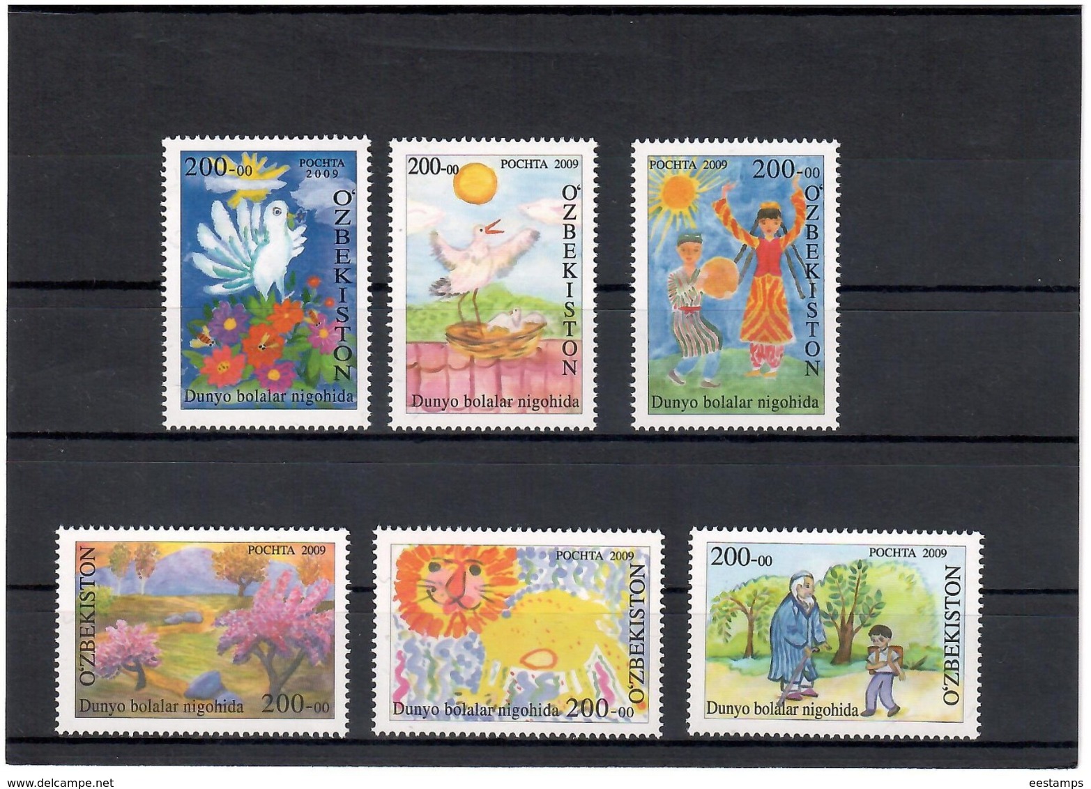 Uzbekistan 2009 .Children Pictures(Birds). 6v X 200.oo.   Michel # 811-16 - Oezbekistan