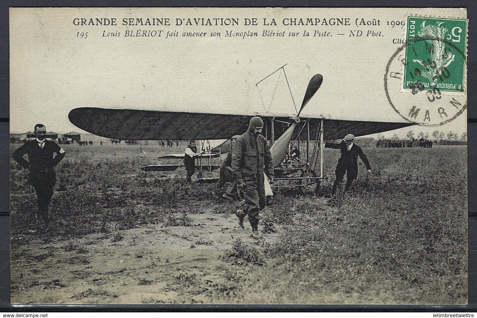 CPA, Louis Blériot Fait Amener Son Monoplan Blériot Sur La Piste, Grande Semaine D'aviation De La Champagne - Aout 1900 - ....-1914: Precursors