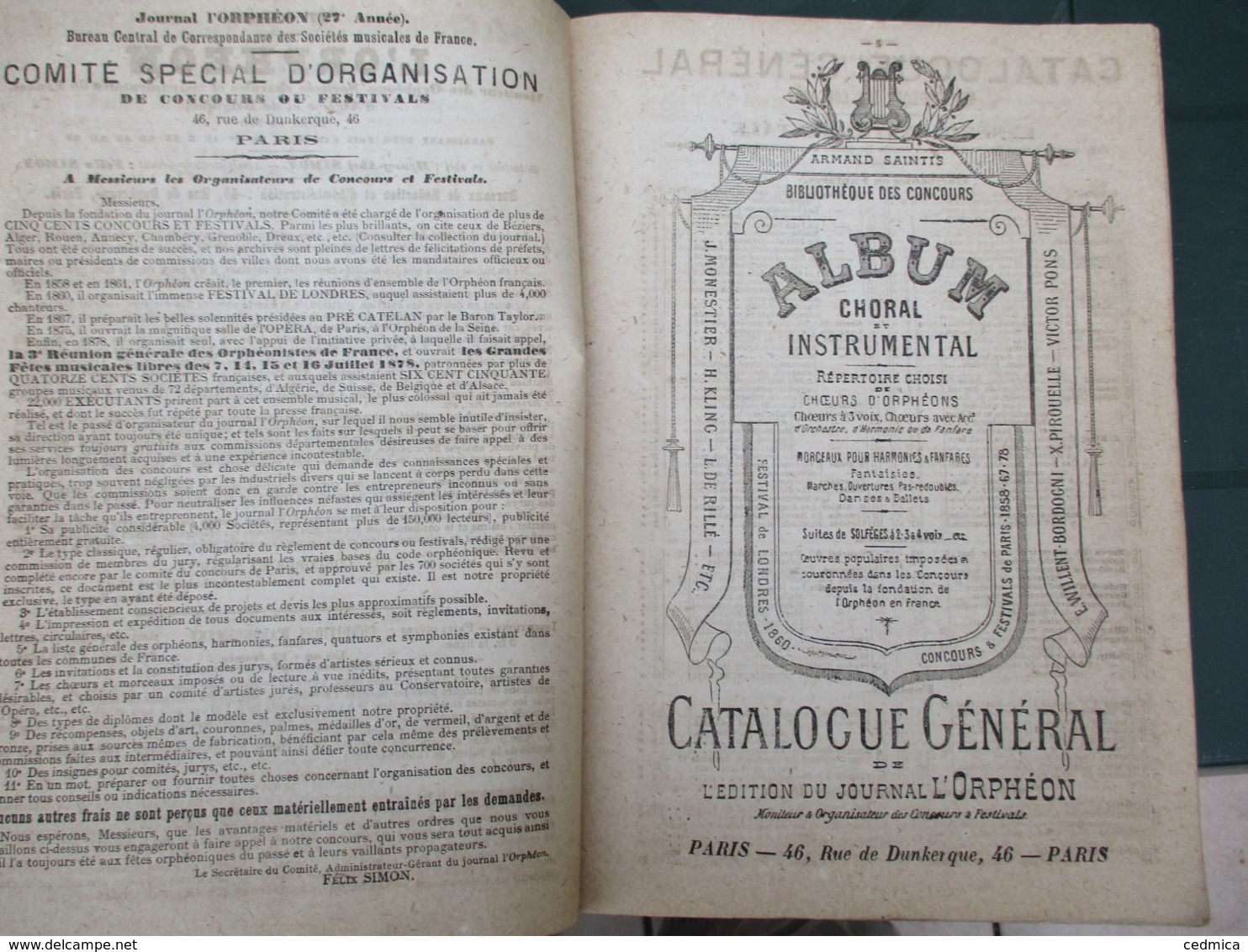 JOURNAL L'ORPHEON CATALOGUE GENERAL INSTRUMENTS DE MUSIQUE,BANNIERES ET INSIGNES,MEDAILLES ET INSIGNES,MEDAILLES 64 PAGE - Autres & Non Classés