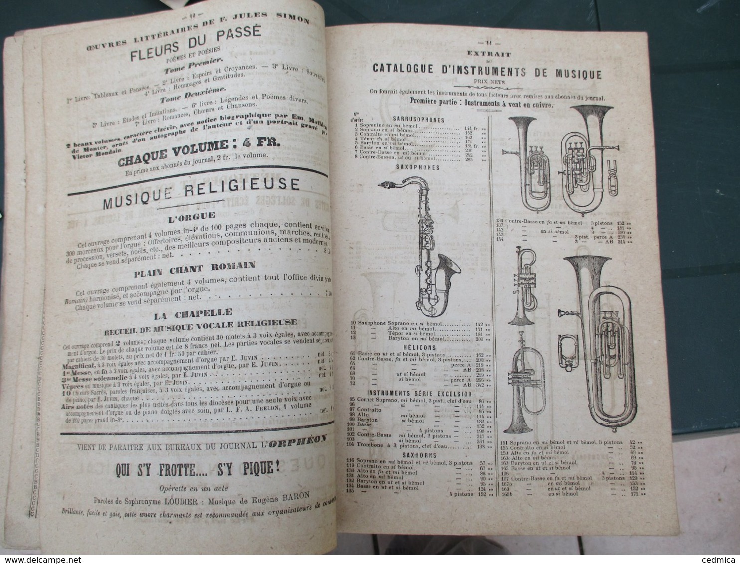 JOURNAL L'ORPHEON CATALOGUE GENERAL INSTRUMENTS DE MUSIQUE,BANNIERES ET INSIGNES,MEDAILLES ET INSIGNES,MEDAILLES 64 PAGE - Autres & Non Classés