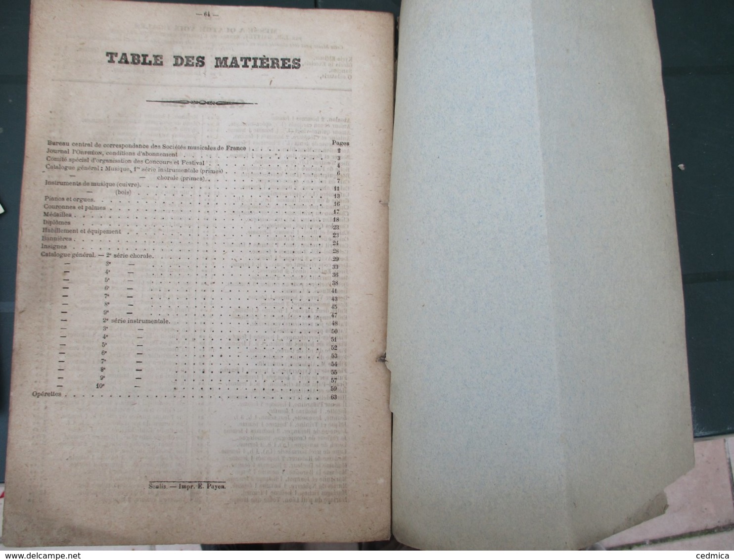 JOURNAL L'ORPHEON CATALOGUE GENERAL INSTRUMENTS DE MUSIQUE,BANNIERES ET INSIGNES,MEDAILLES ET INSIGNES,MEDAILLES 64 PAGE - Autres & Non Classés