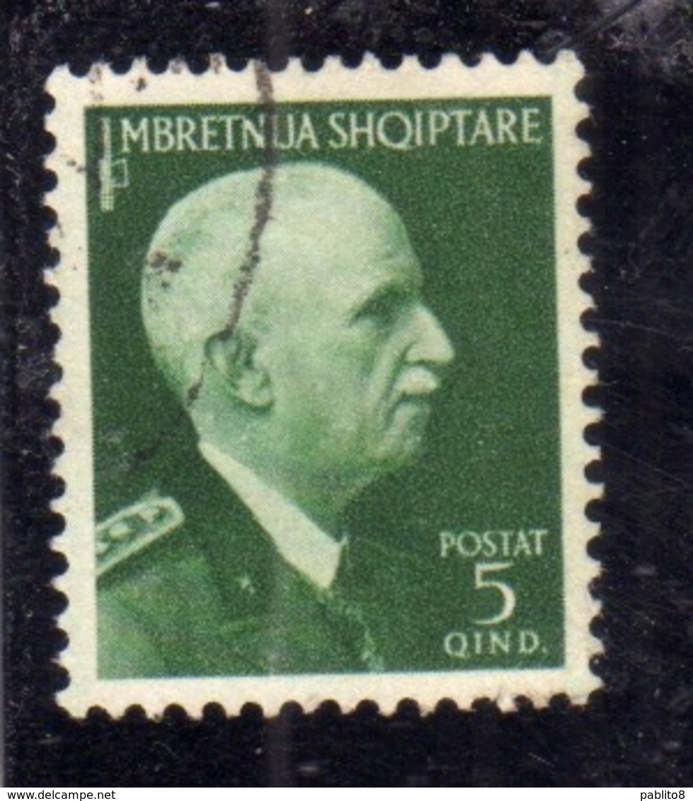 ALBANIA 1939 - 1940 RE VITTORIO EMANUELE II 5q USATO USED OBLITERE' - Albania