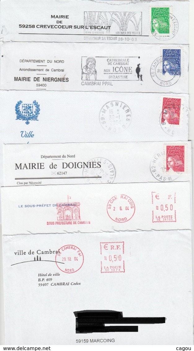 LOT ENVELOPPES ENTIERES DE MAIRIE TOUT FORMATS  - A ETUDIER ! - Cachets Manuels