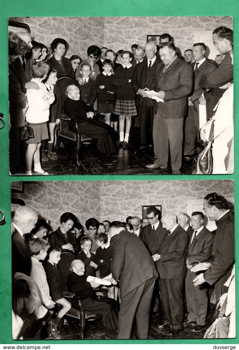 2 Photographies De  Robert Thibaud Mareuil Sur Belle Dordogne Remise De Medaille Maire Et Sous Prefet Lieu à Identifier - Unclassified