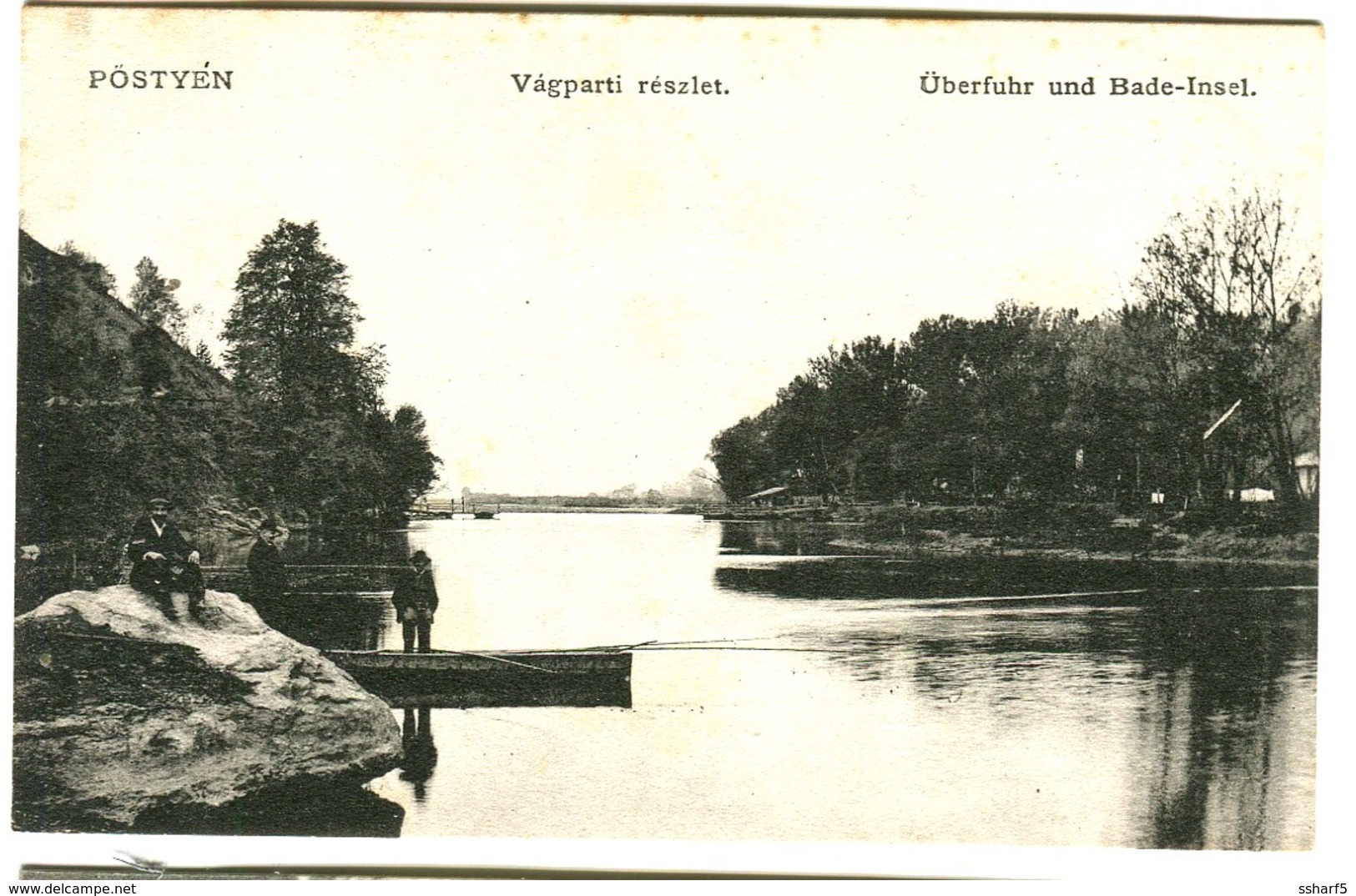 PÖSTYEN BAD PISTYAN Vágparti Részlet BAD PISTYAN Überfuhr Und Bade-Insel C. 1908 - Hungría