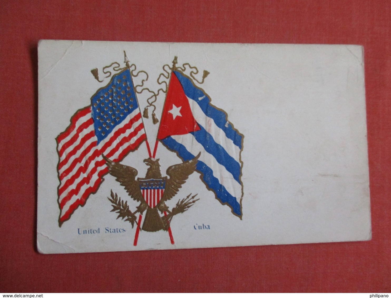 Patriotic Flags Embossed  United States & Cuba         Ref 3624 - Patriotic