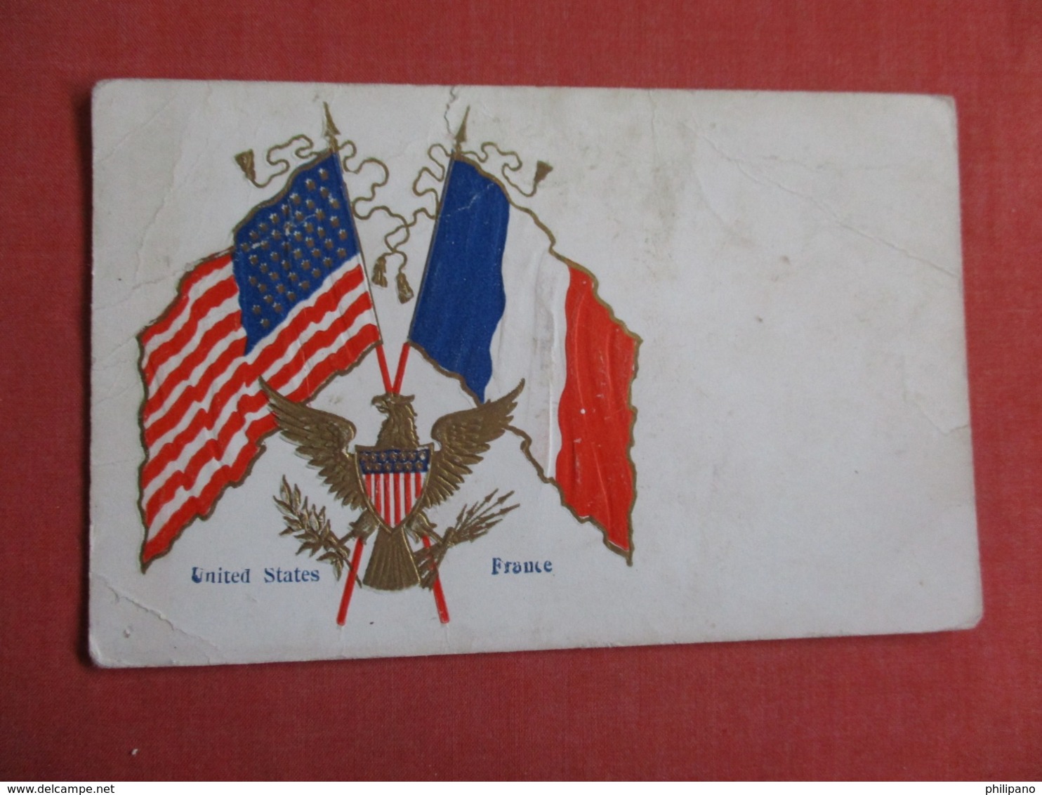 Patriotic Flags Embossed  United States & France   Tear On Top     Ref 3624 - Heimat