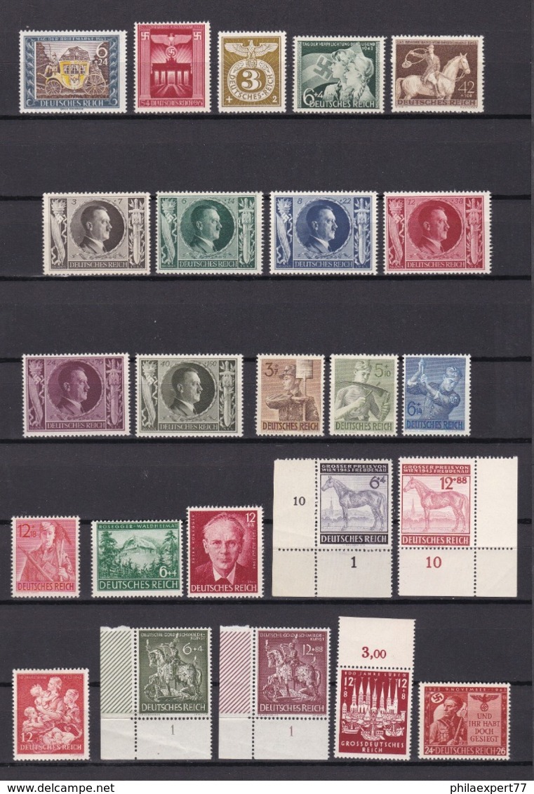 Deutsches Reich - 1943  - Sammlung - Postfrisch/Ungebr. -  34 Euro - Nuevos