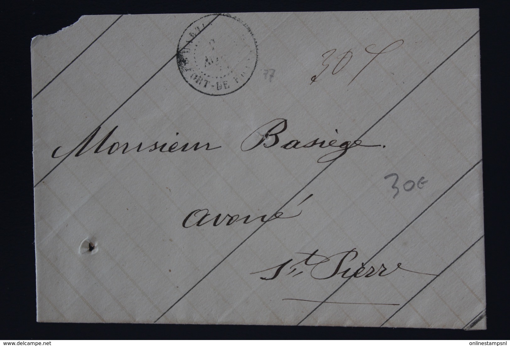 Martinique (self Made ) Cover St Pierre Local 1877 - Cartas & Documentos