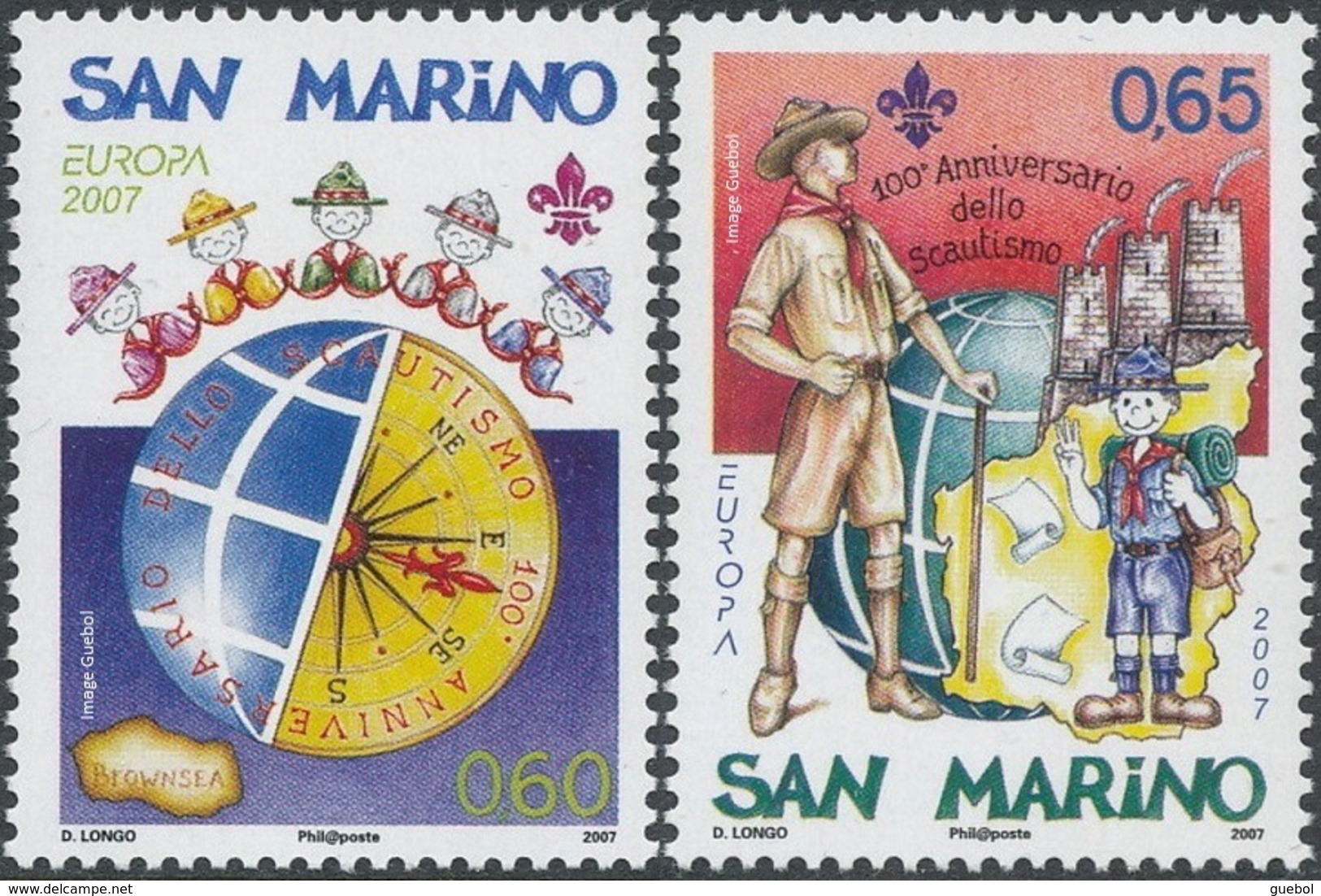 CEPT / Europa 2007 Saint Marin N° 2092 Et 2093 ** Le Scoutisme - 2007