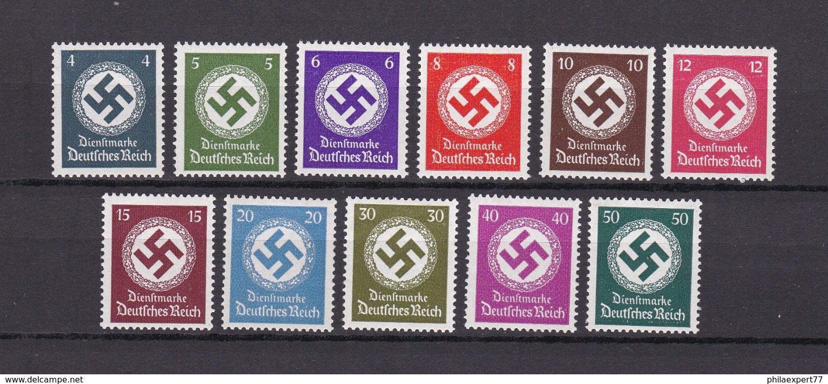 Deutsches Reich - Dienstmarken - 1942/44  - Michel Nr.167/177 - Postfrisch - 44 Euro - Ungebraucht