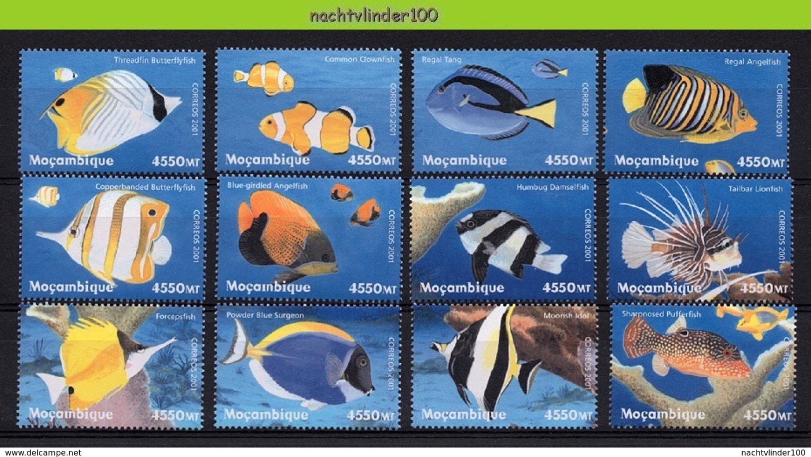 Nff042 FAUNA VISSEN FISH FISCHE POISSONS MARINE LIFE MOCAMBIQUE 2001 PF/MNH # - Fische