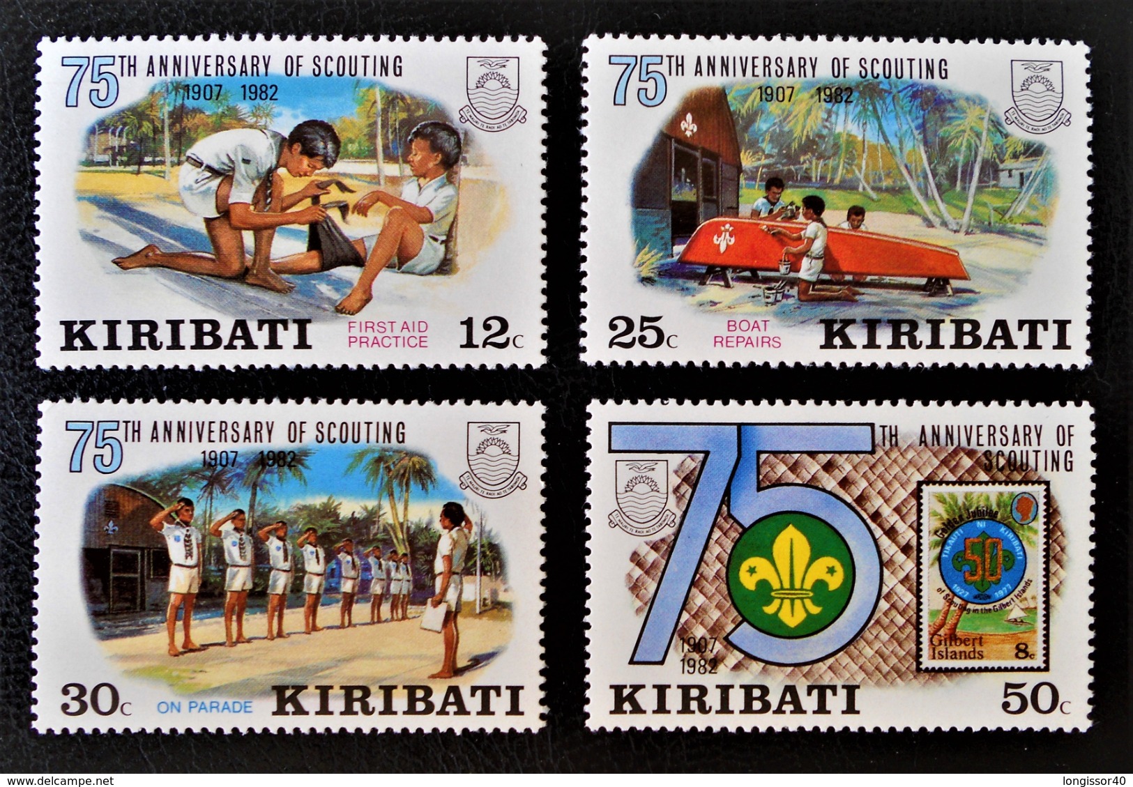 75 ANS DU SCOUTISME 1982 - NEUFS ** - YT 88/91 - MI 408/11 - Kiribati (1979-...)