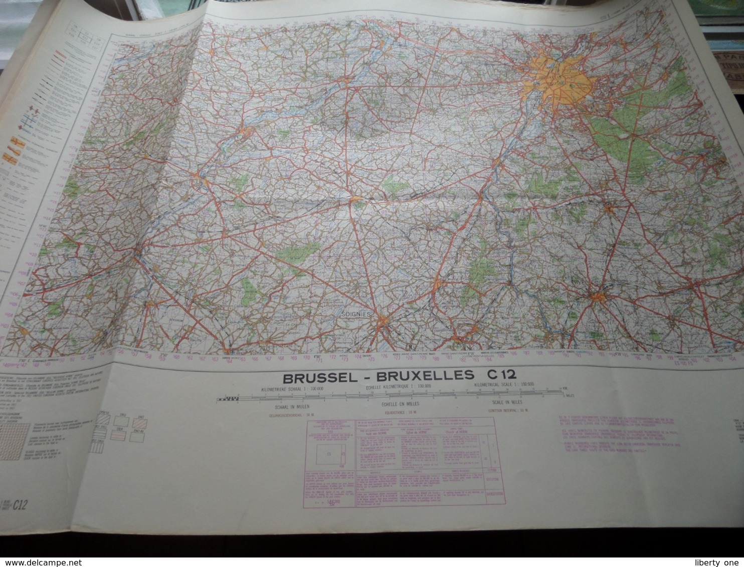 BRUSSEL / BRUXELLES C12 - 1/100.000 ( Edit./ Uitg. 1957 ) Stafkaart IGMB M 632 ! - Europa