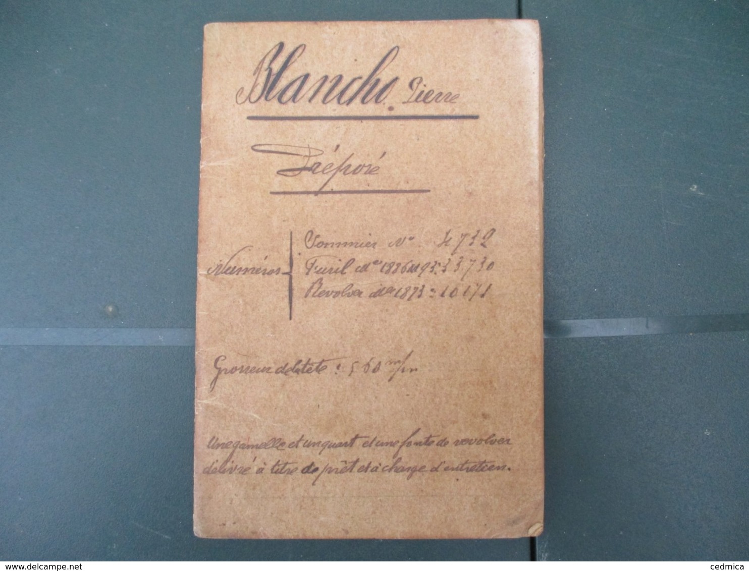 SERVICE DES DOUANES LIVRET DU Sr BLANCHO PIERRE ADMIS DANS L'EMPLOI DE PREPOSE LE 1er 7bre 1891 DIRECTION BREST - Documents Historiques