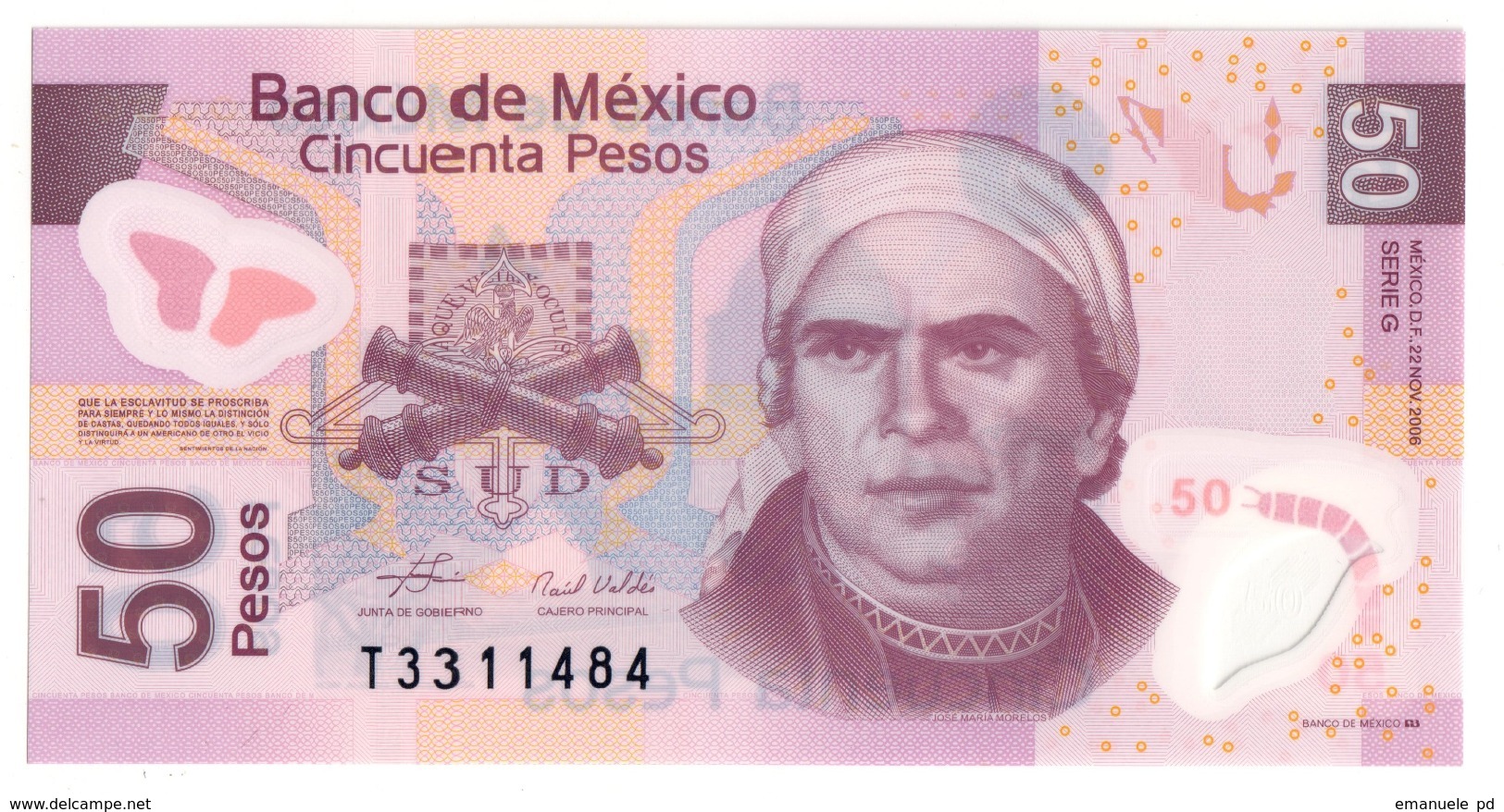 Mexico 50 Pesos 22/11/2006 UNC .PL. - Messico