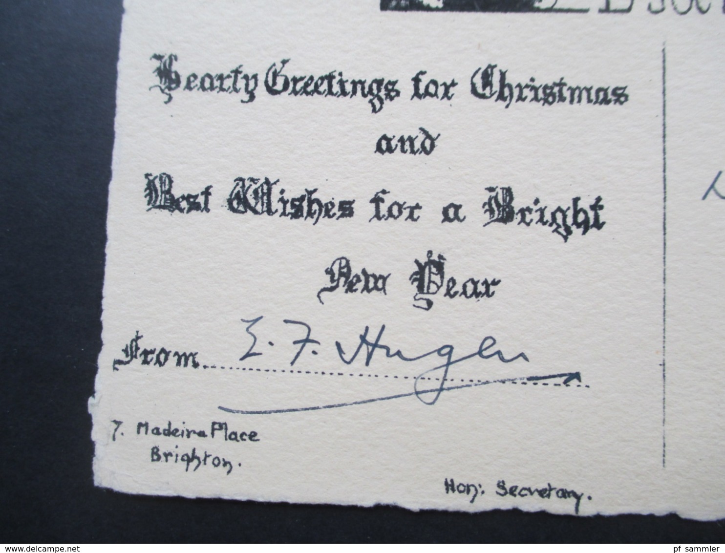GB George 1934 Christmas Greetings Des Brighton And Hove Philatelic Society Stempel X Mas Weihnachtsstempel Santa Claus - Briefe U. Dokumente