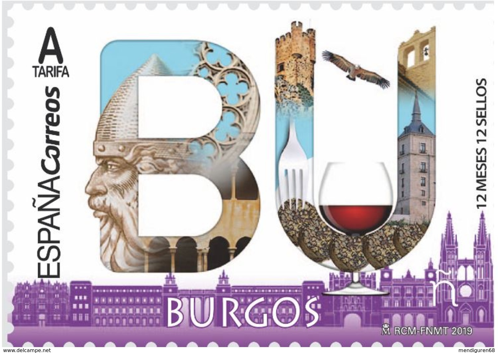 ESPAGNE SPANIEN SPAIN ESPAÑA 2019 12 MONTHS 12 STAMPS, 12 MESES 12 SELLOS BURGOS MNH ED 5273 MI 5325 YT 5023 - Nuevos