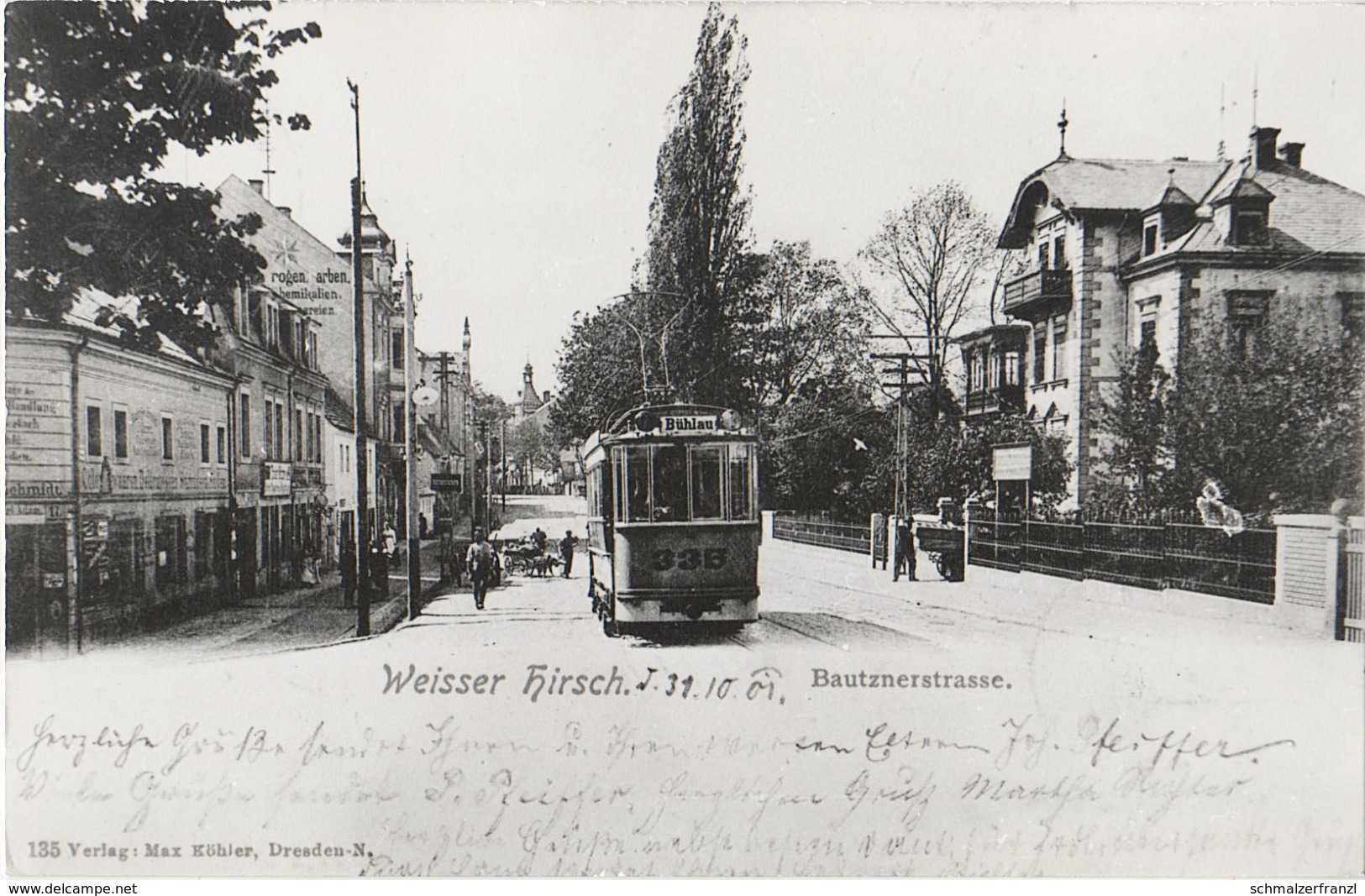 Repro Foto Dresden Weißer Hirsch Bautzner Straße Landstraße Rißweg Paul Schmidt Kolonialwaren Villa Daheim Saxonia - Sonstige & Ohne Zuordnung