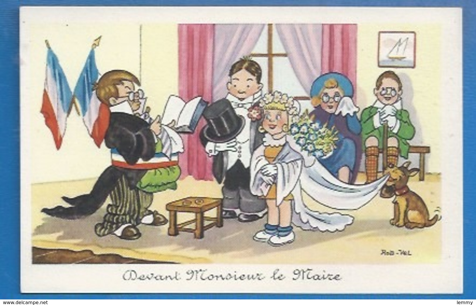 HUMOUR  - ILLUSTRATEUR : ROB-VEL - MARIAGE DEVANT MONSIEUR LE MAIRE ( GONFLÉ) -   PHOTOCHROM 204 - Humour