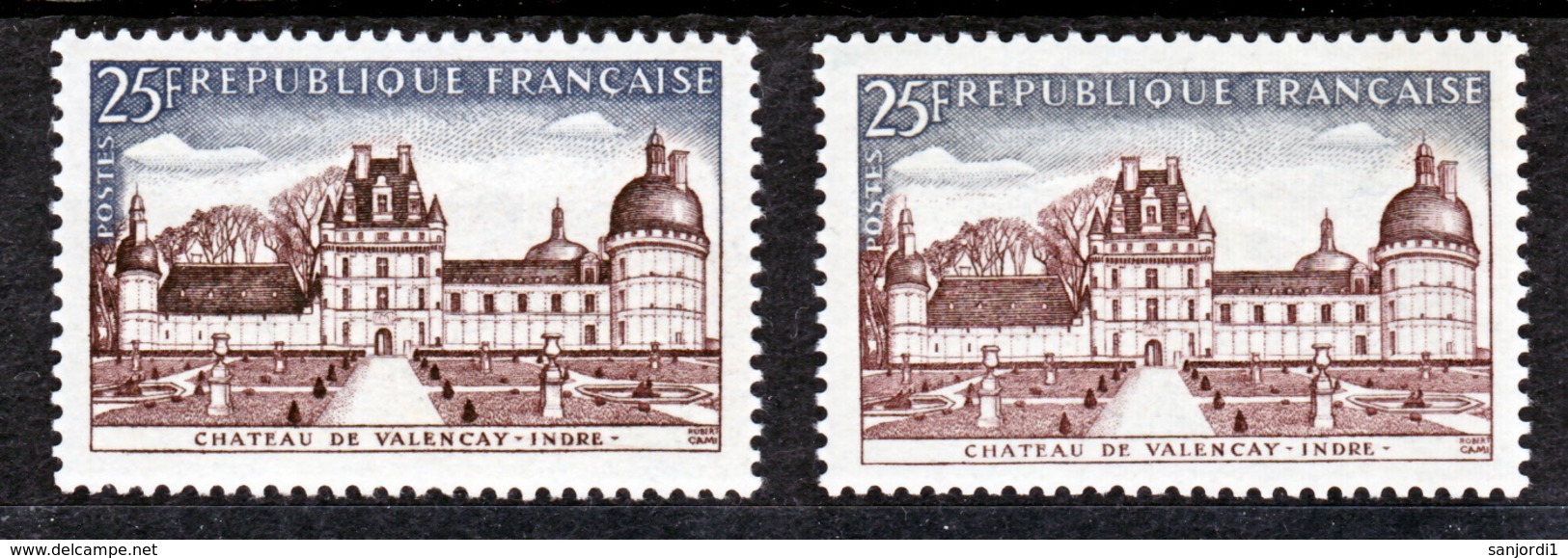 France 1128 Variétés Brun Noir Et Brunl Valençay Neuf ** TB MNH Sin Charnela - Neufs