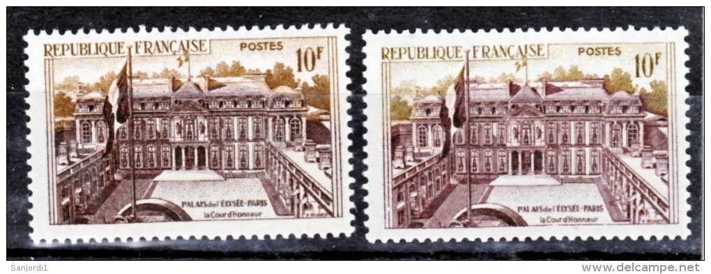 France 1126 Variétés Arbres Et Inscription Valeur Verts Et  Normal Neuf ** TB MNH Sin Charnela - Neufs