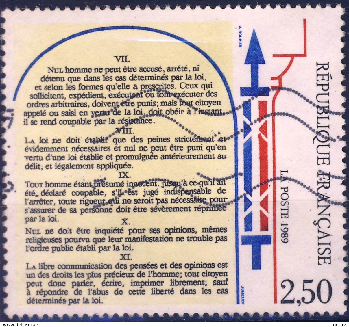 2604 Article De La Declaration Des Droits De L'Homme OBLITERE ANNEE 1989 - Oblitérés