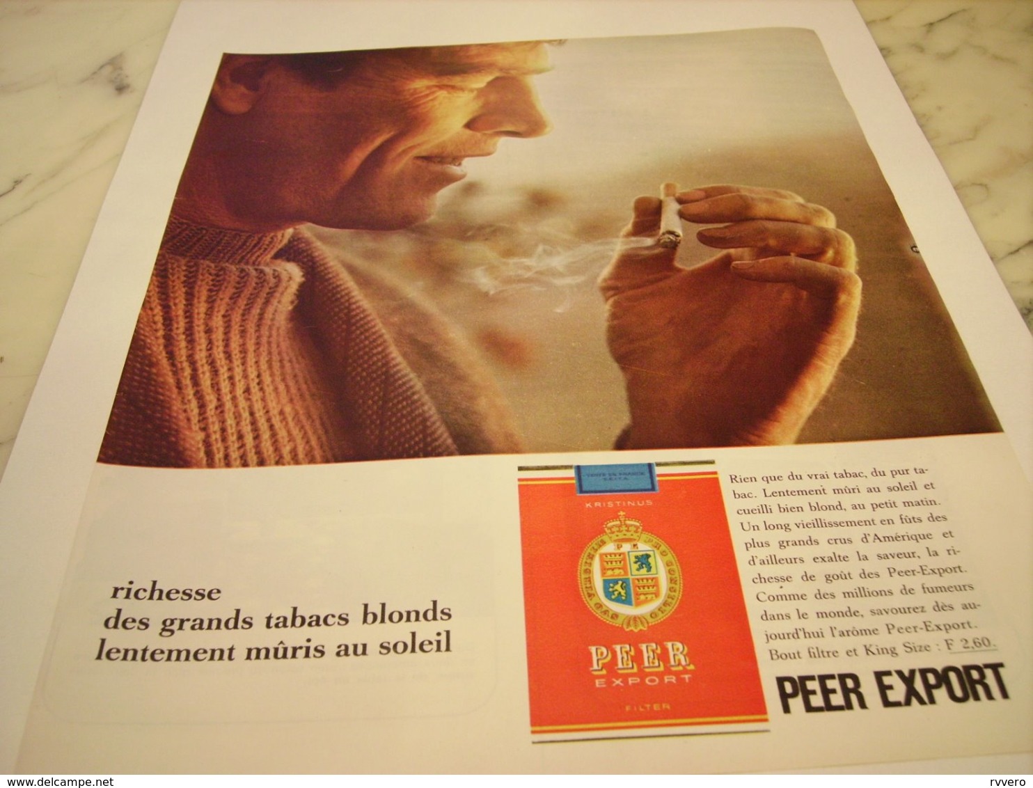 ANCIENNE PUBLICITE  NOUVEL AROME CIGARETTE PEER EXPORT 1964 - Affiches