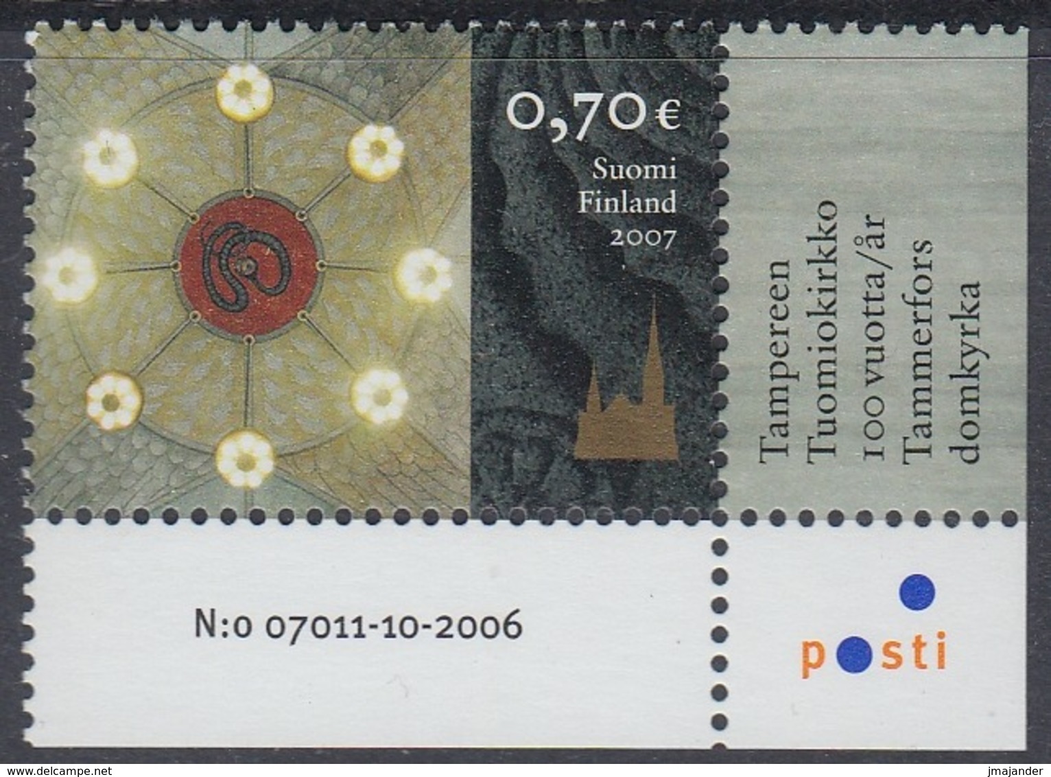 Finland 2007 - The 100th Anniversary Of Tampere Cathedral - Mi 1849 MNH ** - Unused Stamps