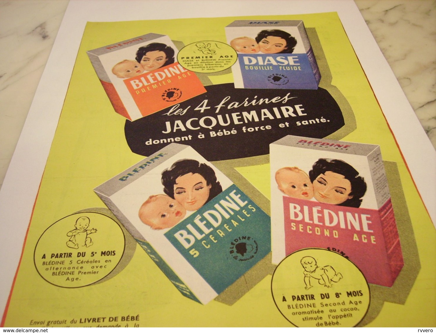 ANCIENNE PUBLICITE LES 4 FARINES JACQUEMAIRE 1958 - Afiches