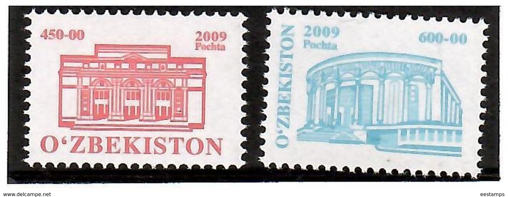 Uzbekistan 2009 .Definitives(Architecture). 2v:450,600   Michel # 830-31 - Ouzbékistan