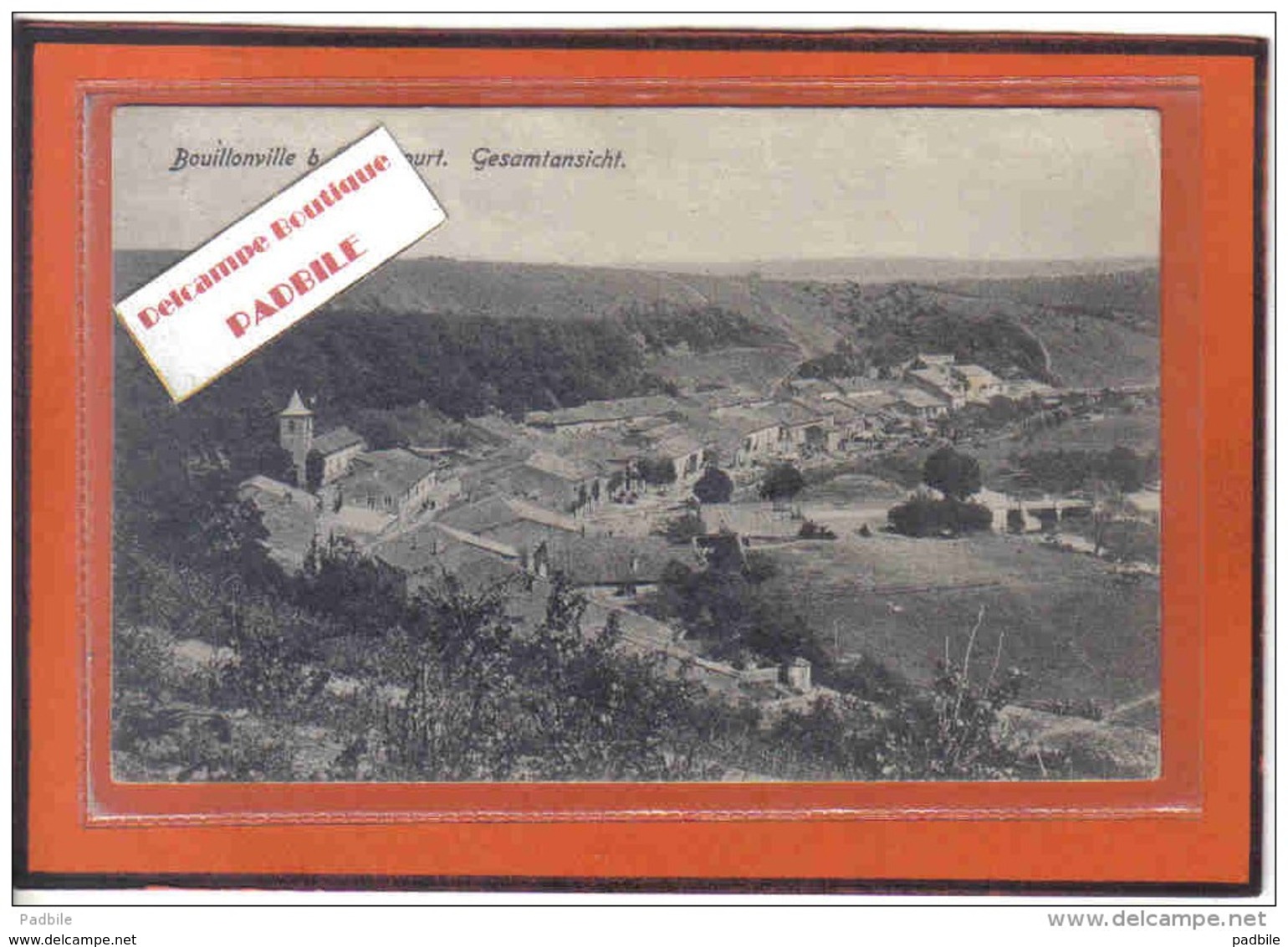 Carte Postale 54. Bouillonville  Ehiaucourt  Cachet Militaire  Allemand Trés Beau Plan - Autres & Non Classés