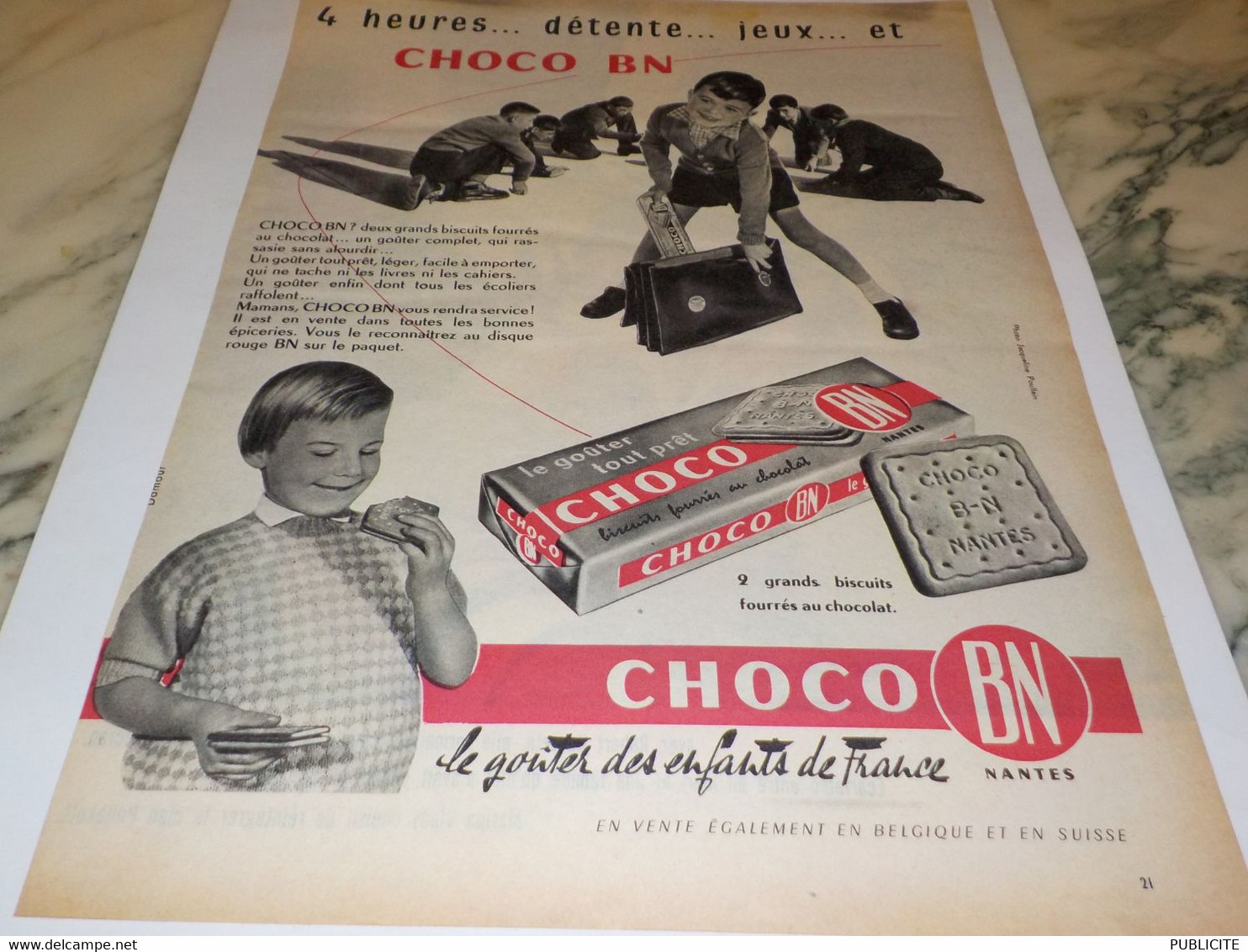 ANCIENNE PUBLICITE LE GOUTER CHOCO BN 1959 - Autres & Non Classés