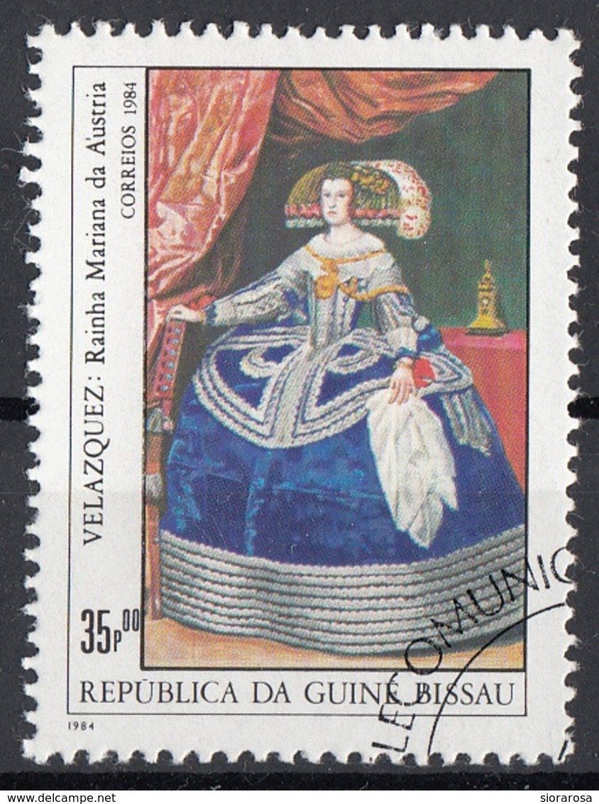 Guinea Bissau 1984 Sc. 558  "Ritratto Di Maria Anna D'Austria " Quadro Dipinto D.R. Velazquez  Barocco Paintings CTO - Guinea-Bissau