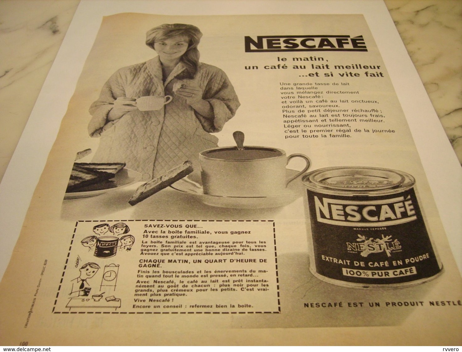 ANCIENNE PUBLICITE LE MATIN CAFE NESCAFE 1959 - Autres & Non Classés