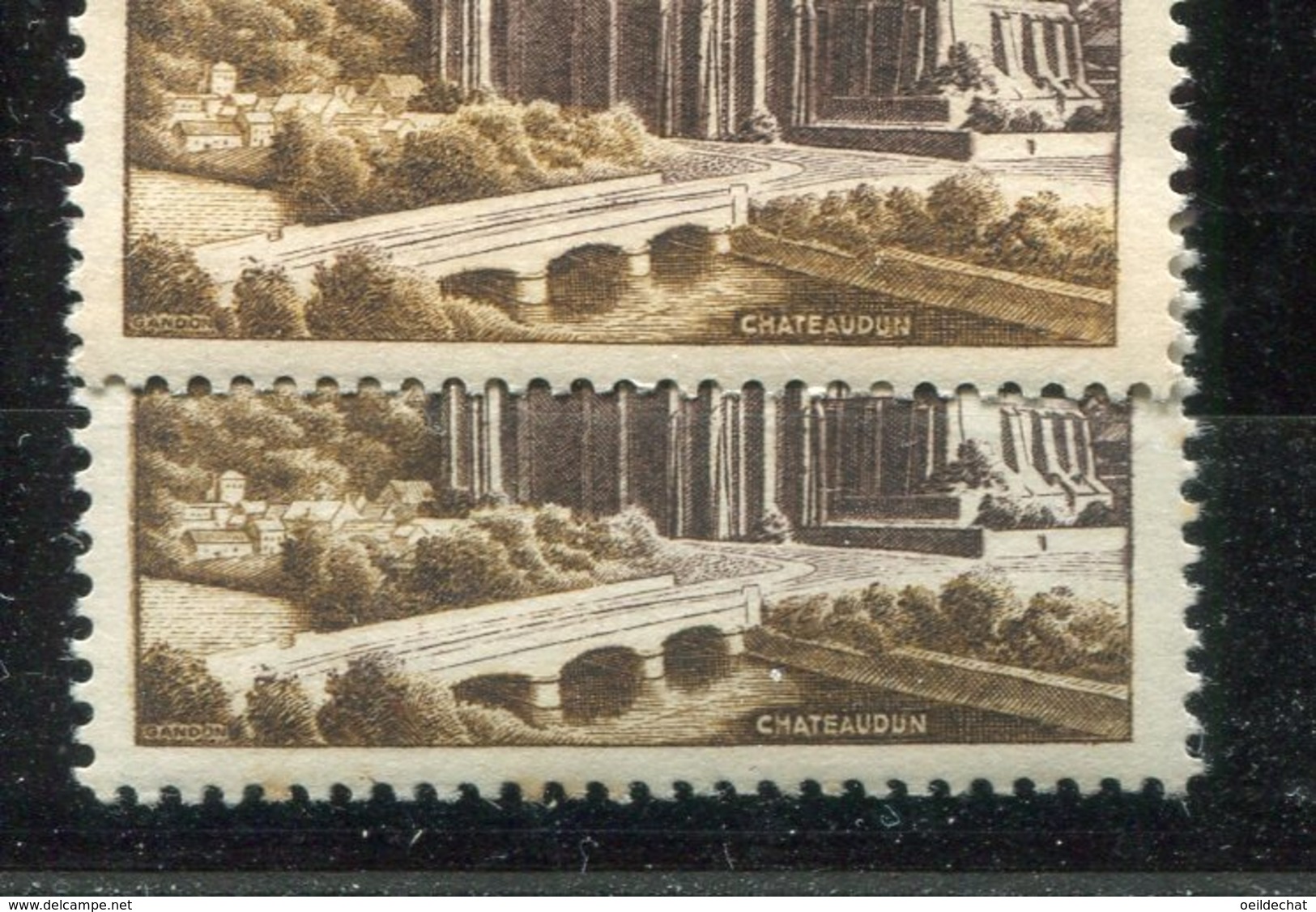 14722 FRANCE  N° 873 **  8F Brun-violet Et Brun  Sans La Couleur Bistre Clair + Normal   1950  TB - Neufs