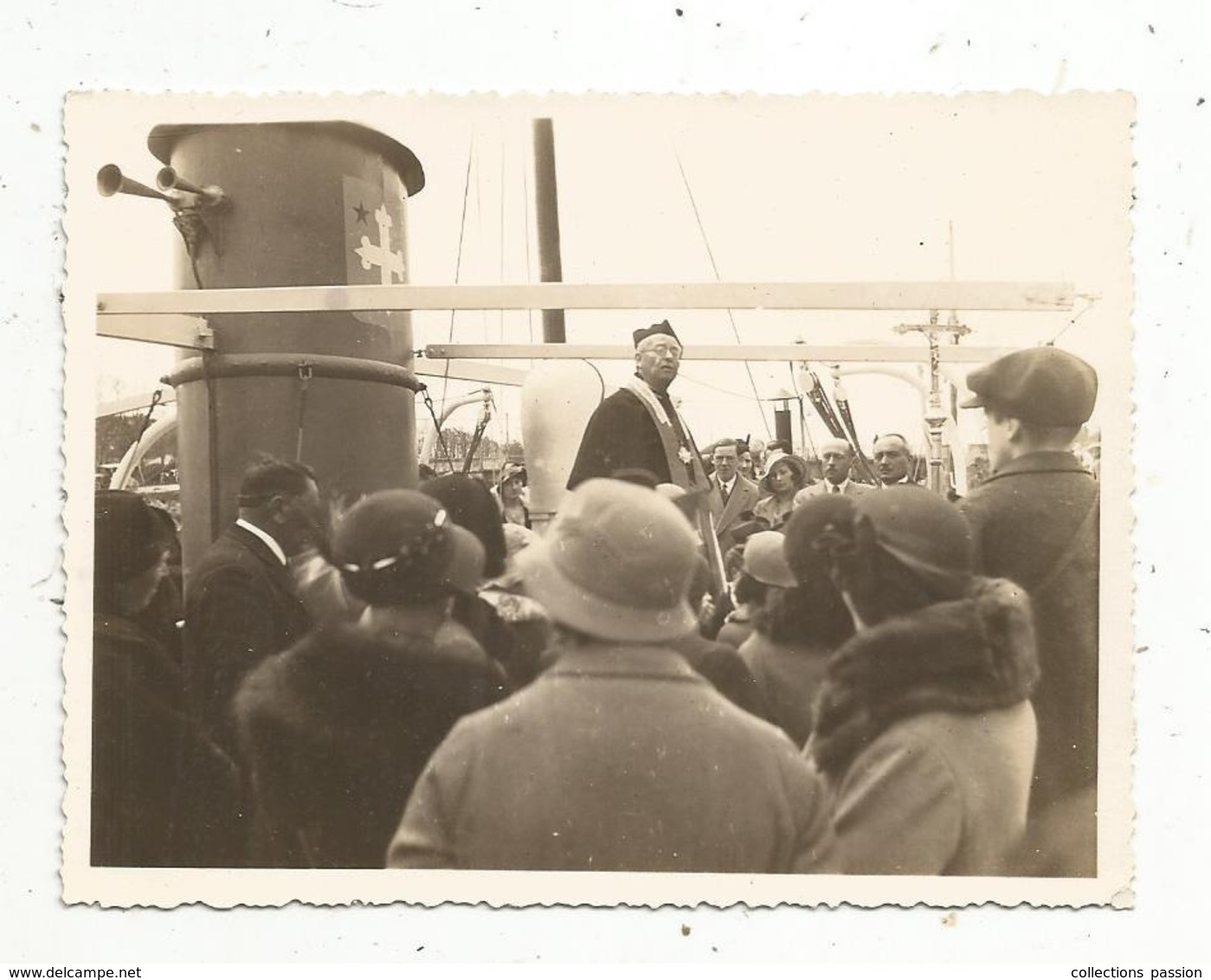 Photographie , Bateau , Messe Ou Bénédiction ,105 X 80 Mm - Boats