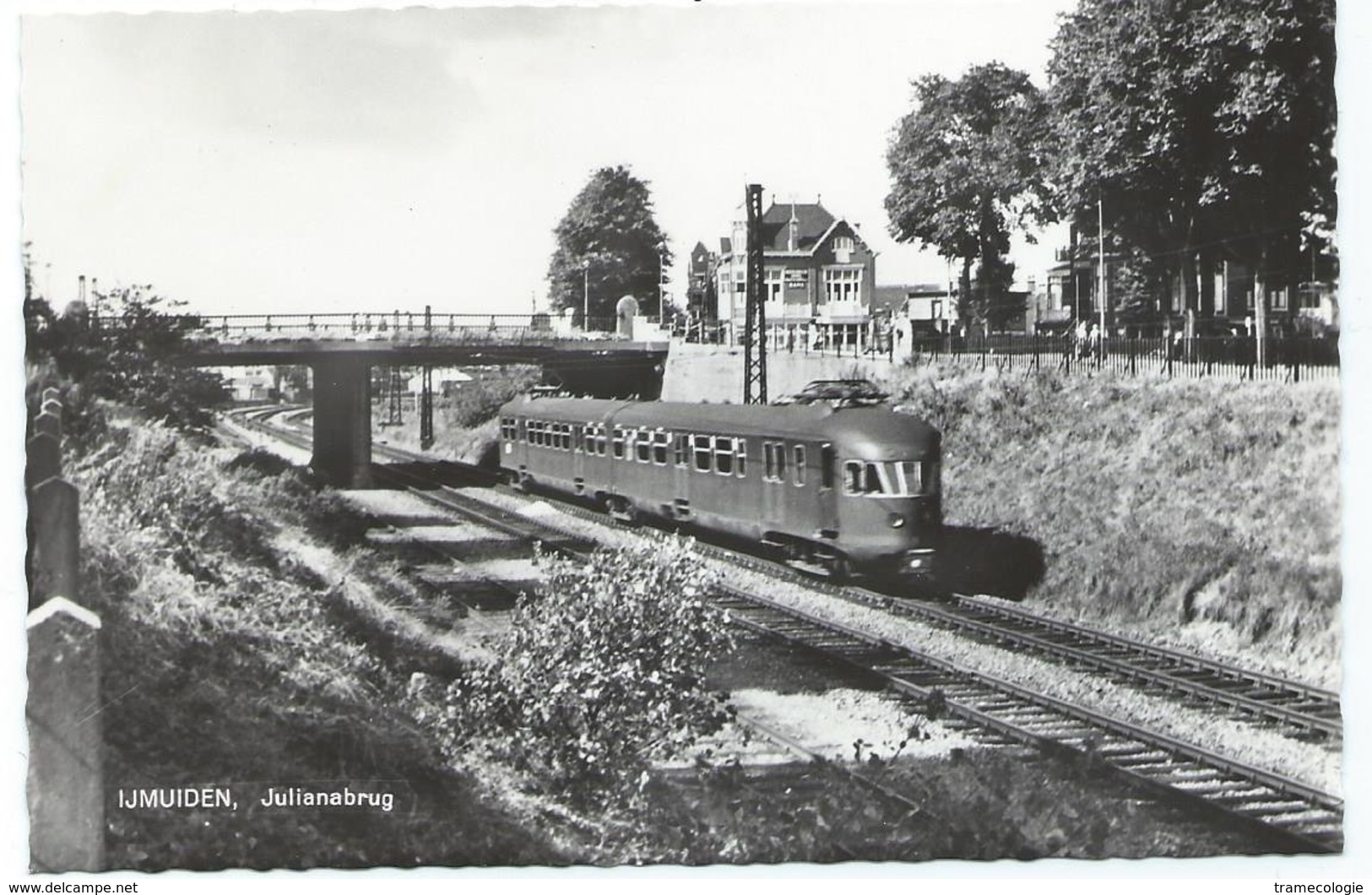 IJmuiden Julianabrug Electric Train Trein Spoorweg Railway Eisenbahn Tram Naar/to Haarlem Tramway 1960's - IJmuiden