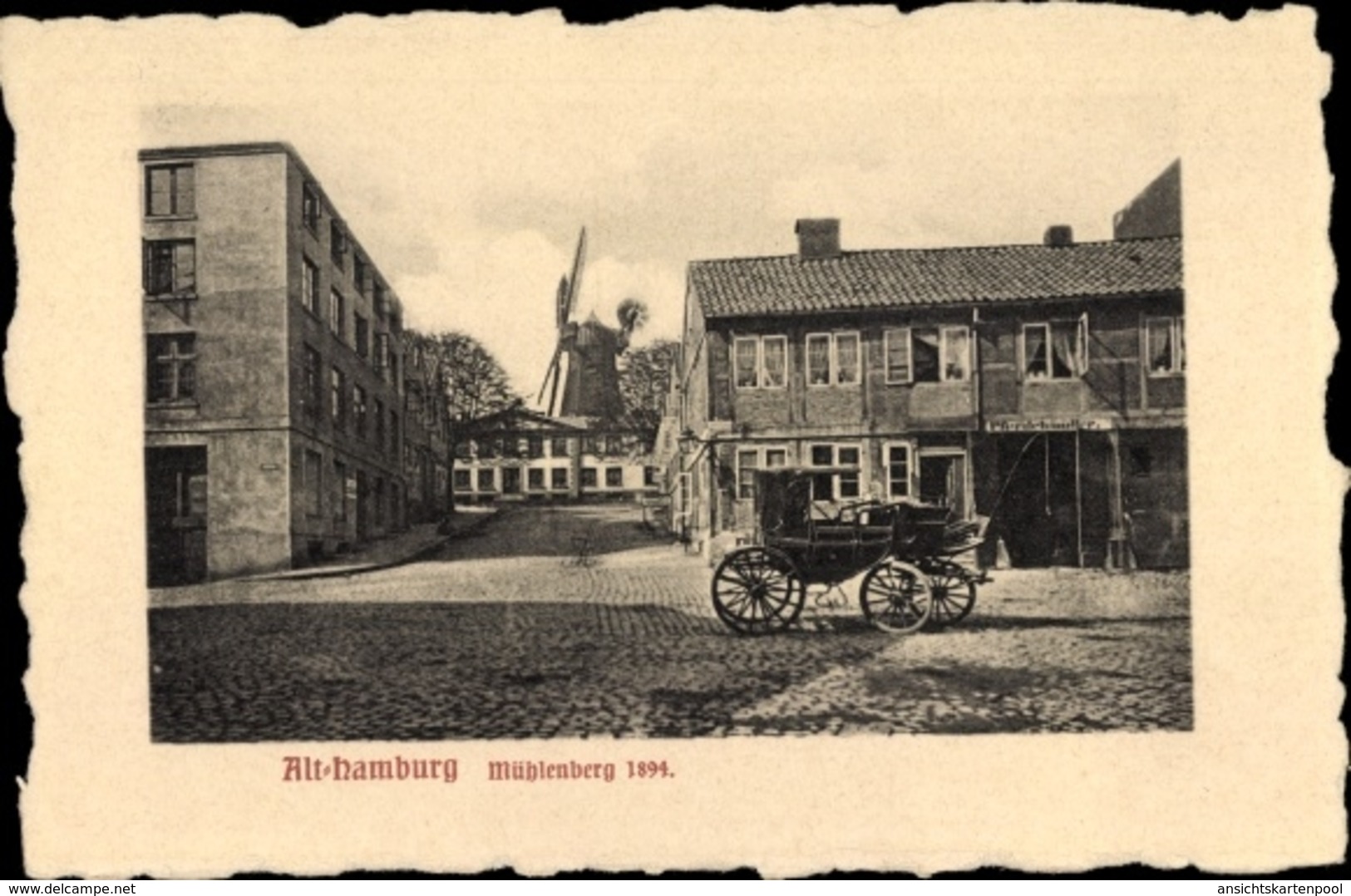 Cp Hamburg Mitte Altstadt, Partie Auf Dem Mühlenberg Mit Blick Zur Windmühle - Other & Unclassified