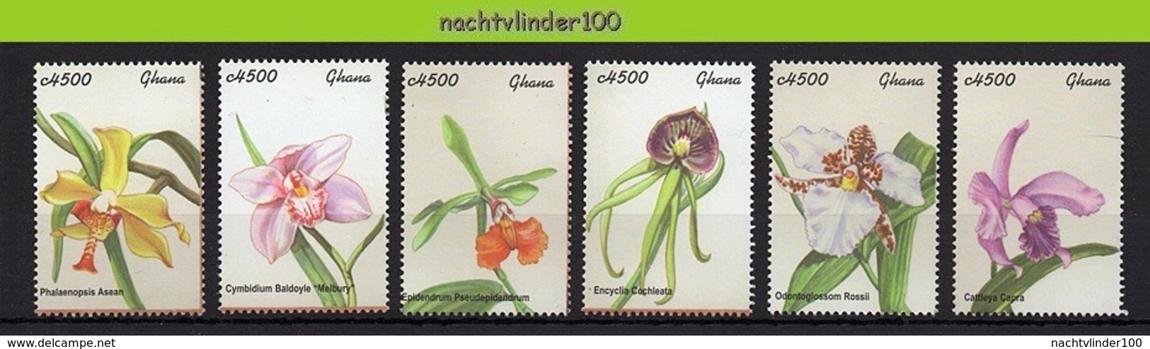 Nff044 FLORA BLOEMEN ORCHIDEE FLOWERS ORCHIDS BLUMEN FLEURS FLORES GHANA 2001 PF/MNH - Orchideeën